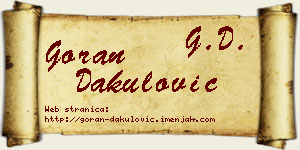 Goran Dakulović vizit kartica